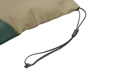 Load image into Gallery viewer, PRADA プラダ 巾着 ポーチ ベージュ グリーン キャンバス レザー トライアングルロゴ 小物入れ 美品 中古 64552