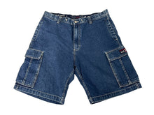 画像をギャラリービューアに読み込む, PHAT FARM ファットファーム ショートパンツ カーゴパンツ サイズ36 DP391300 デニム コットン ブルー 美品 中古 64568