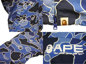 A BATHING APE アベイシングエイプ ナイロンジャケット サイズ130 キッズサイズ オールドエイプ ブルー ナイロン 良品 中古 64574