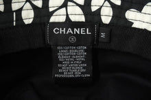 画像をギャラリービューアに読み込む, CHANEL シャネル バケットハット サイズM ココマーク スター No.5 カメリア コットン プリント ブラック ホワイト 総柄 美品 中古 64587