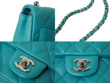 Load image into Gallery viewer, CHANEL シャネル ショルダーバッグ ミニマトラッセ17 ココマーク 19番台 チェーンショルダー シングルフラップ ブルー 美品 中古 64592