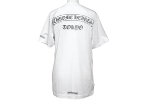 新品未使用 CHROME HEARTS クロムハーツ 東京限定 プリント 半袖Ｔシャツ ホワイト トップス ロゴ ポケット サイズS 中古 64605