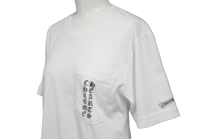 新品未使用 CHROME HEARTS クロムハーツ 東京限定 プリント 半袖Ｔシャツ ホワイト トップス ロゴ ポケット サイズS 中古 64605