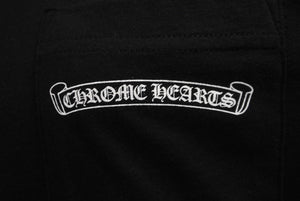 極美品 CHROME HEARTS クロムハーツ バックタガー ポケット 半袖 Tシャツ S ブラック ホワイト パープル 中古 64606