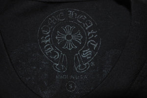 極美品 CHROME HEARTS クロムハーツ バックタガー ポケット 半袖 Tシャツ S ブラック ホワイト パープル 中古 64606