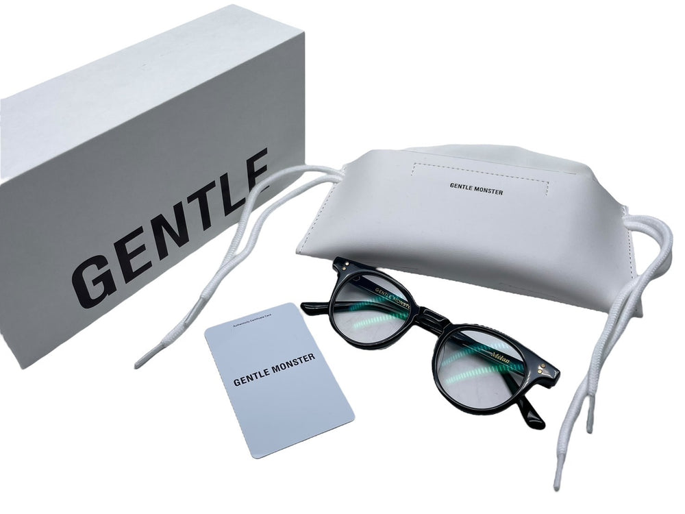 GENTLE MONSTER Milan Glasses Black Plastic Milan Oval Eyewear Glasses Good Condition Used 64608