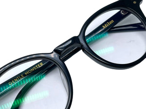 GENTLE MONSTER Milan Glasses Black Plastic Milan Oval Eyewear Glasses Good Condition Used 64608