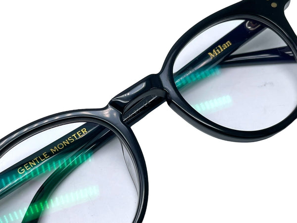 GENTLE MONSTER Milan Glasses Black Plastic Milan Oval Eyewear Glasses Good Condition Used 64608
