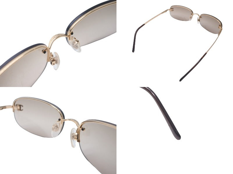 CHANEL シャネル リムレス ココマーク サングラス ブラウン メタル