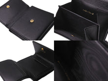 Load image into Gallery viewer, 極美品 CHANEL シャネル レザー 三つ折り財布 6番台 ブラック ココマーク ウォレット ロゴ 小物 中古 64614
