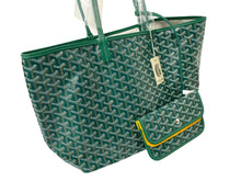 画像をギャラリービューアに読み込む, 新品未使用 GOYARD ゴヤール サンルイPM トートバッグ STLOUIPMLTY09CL09P PVCコーティングキャンバス グリーン 中古 64623