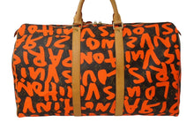 画像をギャラリービューアに読み込む, 極美品 LOUIS VUITTON ルイヴィトン モノグラム グラフィティ キーポル50 ボストン スプラウス オレンジ M93699 中古 64633