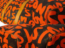 画像をギャラリービューアに読み込む, 極美品 LOUIS VUITTON ルイヴィトン モノグラム グラフィティ キーポル50 ボストン スプラウス オレンジ M93699 中古 64633