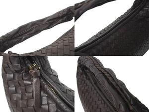 極美品 BOTTEGA VENETA ボッテガヴェネタ イントレチャート ホーボー ワンショルダーバッグ レザー ブラウン ゴールド金具 中古 64637