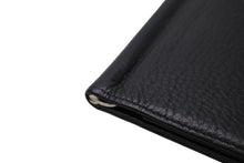 Load image into Gallery viewer, PORSCHE DESIGN ポルシェデザイン カードケース 名刺入れ 薄型 コンパクト エンボス加工 ブラック レザー シルバー金具 美品 中古 64645