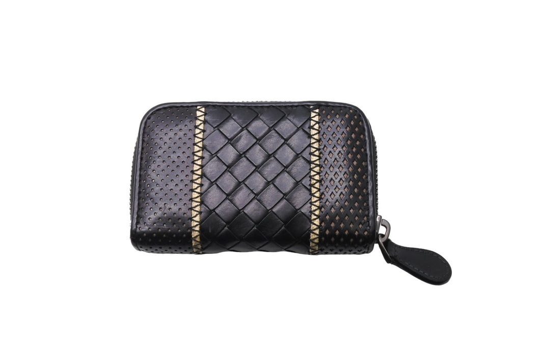 BottegaVeneta ボッテガヴェネタ コインケース ミニ財布 イントレチャート B00145234H ブラック 美品 中古 64647