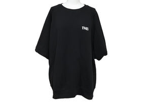 THEi ジアイ ベーシック ワンポイント ルーズフィット スウェット Tシャツ サイズXL ブラック コットン ラグラン 美品 中古 64656