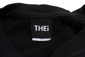 THEi ジアイ ベーシック ワンポイント ルーズフィット スウェット Tシャツ サイズXL ブラック コットン ラグラン 美品 中古 64656