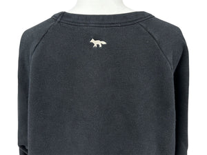 MaisonKitsune メゾンキツネ SWEAT MATIN CALME トレーナー プリント スウェットシャツ FW15M726 ブラック サイズL 良品 中古 6466