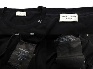 YVES SAINT LAURENT イヴ サンローラン 半袖Ｔシャツ スタープリント Y2SC1 9787 トップス サイズL ブラック 美品 中古 64661