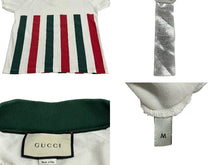 Load image into Gallery viewer, GUCCI グッチ ポロシャツ 半袖 トップス ストレッチコットンピゲ 623242 ホワイト グリーン レッド M 美品 中古 64667