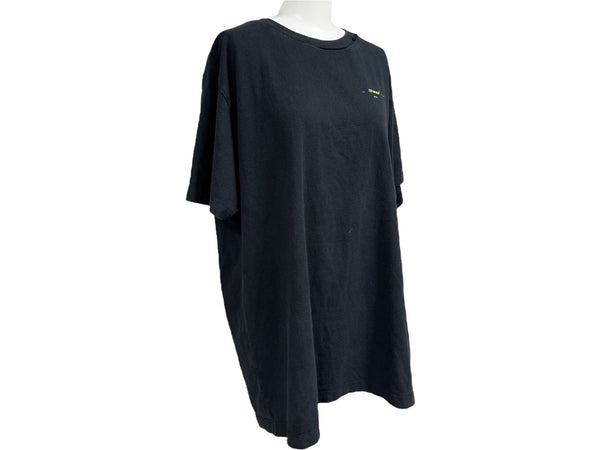 OFFWHITE オフホワイト 半袖Ｔシャツ ロゴ バックグラフィティアロー OMAA027F19185010 ブラック イエロー サイズL 美品 中古 64669