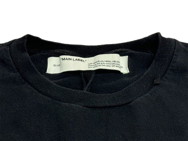 OFFWHITE オフホワイト 半袖Ｔシャツ ロゴ バックグラフィティアロー OMAA027F19185010 ブラック イエロー サイズL 美品 中古 64669