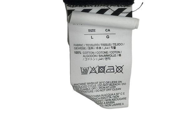 OFFWHITE オフホワイト 半袖Ｔシャツ ロゴ バックグラフィティアロー OMAA027F19185010 ブラック イエロー サイズL 美品 中古 64669
