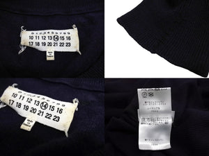 Maison Margiela メゾン マルジェラ セーター エルボーパッチニット S50HA0870 サイズ1 ネイビー 良品 中古 64677