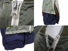 画像をギャラリービューアに読み込む, sacai サカイ ドッキング ボンバージャケット ブルゾン サイズ4 ナイロン 22-02707M カーキ ネイビー オレンジ 良品 中古 64680