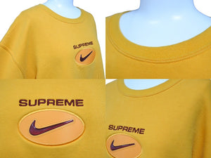 Supreme Nike シュプリーム ナイキ 長袖トレーナー 刺繍ロゴ トップス クールネック サイズL 20D11C1 オレンジ 良品 中古 64686