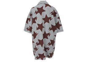 A BATHING APE アベイシングエイプ Star スター ポロシャツ コットン グレー ワインレッド サイズL 美品 中古 64697