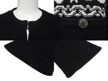 Load image into Gallery viewer, 極美品 CHANEL シャネル カシミヤ カーディガン ブラック ホワイト P63147K48819 ココマーク ロゴ トップス サイズ36 中古 64700