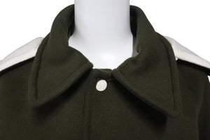 極美品 CELINE セリーヌ テディジャケット ダブルフェイス 2V49i6700カシミアウールジャケット 22AW カシミヤ カーキ サイズ36 中古 64705