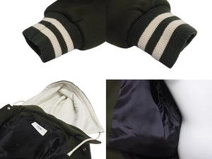 極美品 CELINE セリーヌ テディジャケット ダブルフェイス 2V49i6700カシミアウールジャケット 22AW カシミヤ カーキ サイズ36 中古 64705