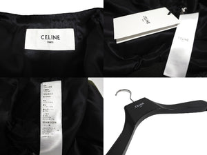 極美品 CELINE セリーヌ テディジャケット ダブルフェイス 2V49i6700カシミアウールジャケット 22AW カシミヤ カーキ サイズ36 中古 64705