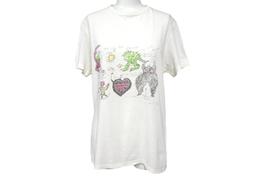 Christian Dior クリスチャンディオール 半袖Ｔシャツ 18SS サイズXS ホワイト コットン リネン プリント 8E23503TP428 美品 中古 64710