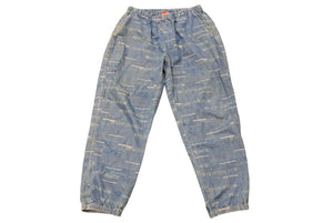 Supreme シュプリーム 19FW ロゴ デニムパンツ ブルー 青 Dimensions Logo Denim Skate Pants ボトムス 総柄 サイズL 美品 中古 64712