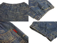 Load image into Gallery viewer, Supreme シュプリーム 19FW ロゴ デニムパンツ ブルー 青 Dimensions Logo Denim Skate Pants ボトムス 総柄 サイズL 美品 中古 64712