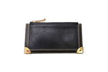 Load image into Gallery viewer, LOUIS VUITTON ルイヴィトン コインケース 小銭入れ キーリング付き スハリ ポシェットクレ M91824 ブラック ゴールド金具 中古 64716
