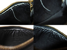 Load image into Gallery viewer, LOUIS VUITTON ルイヴィトン コインケース 小銭入れ キーリング付き スハリ ポシェットクレ M91824 ブラック ゴールド金具 中古 64716