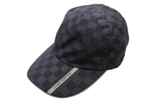 画像をギャラリービューアに読み込む, LOUIS VUITTON ルイヴィトン ダミエ ナイロン キャップ M72509 ブラック 黒 ロゴ 帽子 小物 フリーサイズ 中古 64720