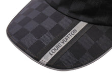 画像をギャラリービューアに読み込む, LOUIS VUITTON ルイヴィトン ダミエ ナイロン キャップ M72509 ブラック 黒 ロゴ 帽子 小物 フリーサイズ 中古 64720
