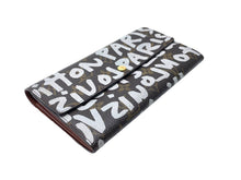 画像をギャラリービューアに読み込む, LOUIS VUITTON ルイ ヴィトン ポルトモネ クレディ 長財布 ノグラム グラフィティ M92189 PVC ブラウン アルジャン 美品 中古 64738