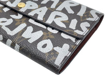 画像をギャラリービューアに読み込む, LOUIS VUITTON ルイ ヴィトン ポルトモネ クレディ 長財布 ノグラム グラフィティ M92189 PVC ブラウン アルジャン 美品 中古 64738