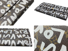 画像をギャラリービューアに読み込む, LOUIS VUITTON ルイ ヴィトン ポルトモネ クレディ 長財布 ノグラム グラフィティ M92189 PVC ブラウン アルジャン 美品 中古 64738