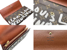 画像をギャラリービューアに読み込む, LOUIS VUITTON ルイ ヴィトン ポルトモネ クレディ 長財布 ノグラム グラフィティ M92189 PVC ブラウン アルジャン 美品 中古 64738