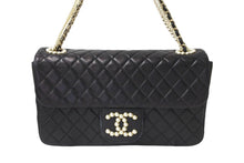 画像をギャラリービューアに読み込む, CHANEL シャネル マトラッセ ウエストミンスター バッグ 15番台 ラムスキン レザー コットンパール ブラック 美品 中古 64739