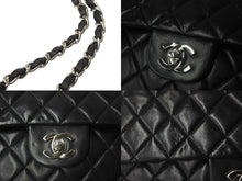 画像をギャラリービューアに読み込む, 極美品 CHANEL マトラッセWフラップチェーンショルダー 6番台 25cm ショルダーバッグ ブラック シルバー金具 ラムスキン 中古 64741