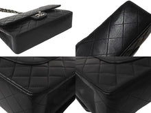 画像をギャラリービューアに読み込む, 極美品 CHANEL マトラッセWフラップチェーンショルダー 6番台 25cm ショルダーバッグ ブラック シルバー金具 ラムスキン 中古 64741
